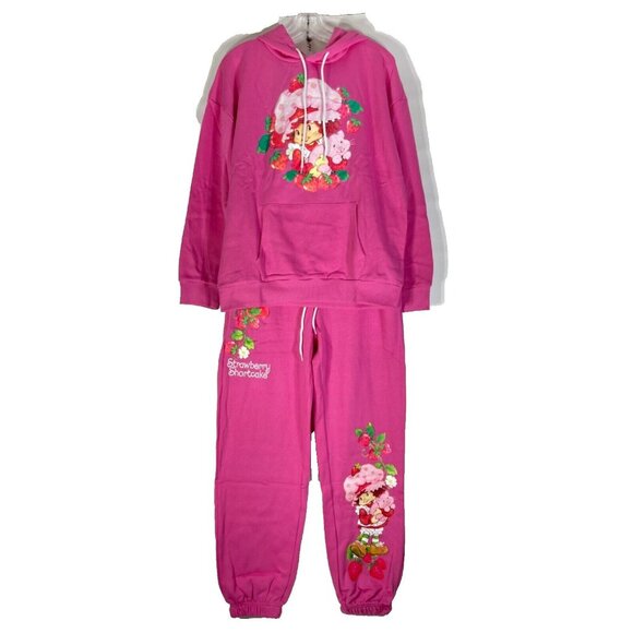 Strawberry Shortcake Hoodie & Sweatpants Set Womens Small Pink - Picture 7 of 16